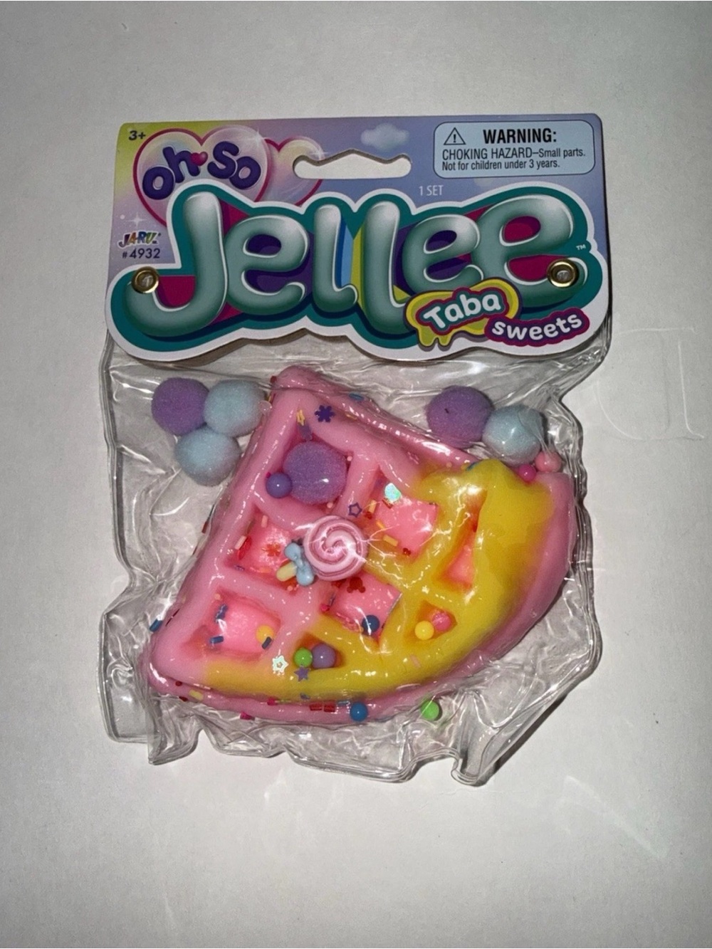 Oh So Jellee TabaSqueezeables  WAFFLE Pink/Y Squishy, Scented Fidget Squeeze Toy
